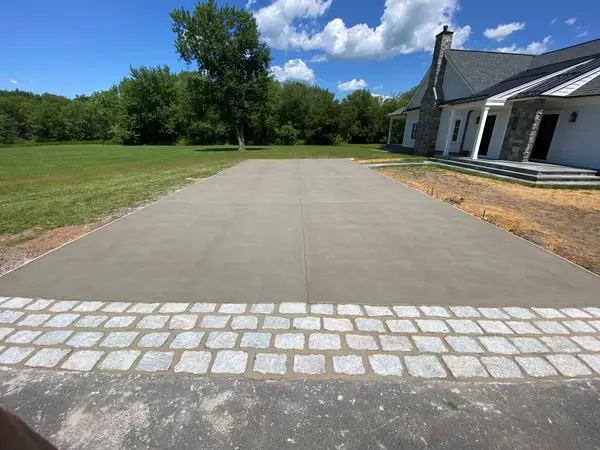 Finished concrete driveway